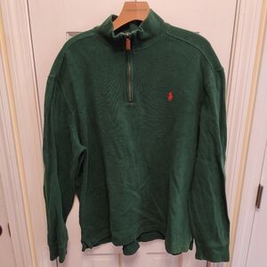 Mens Ralph Lauren zip up sweater XL Green
